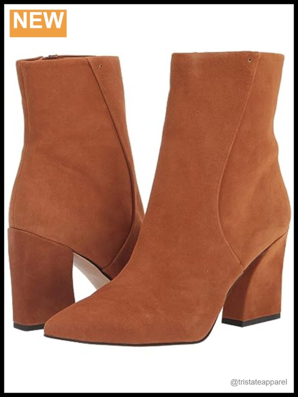 Franco Sarto Womens Vesi Ankle Boots Suede Pointed Toe Block Heel